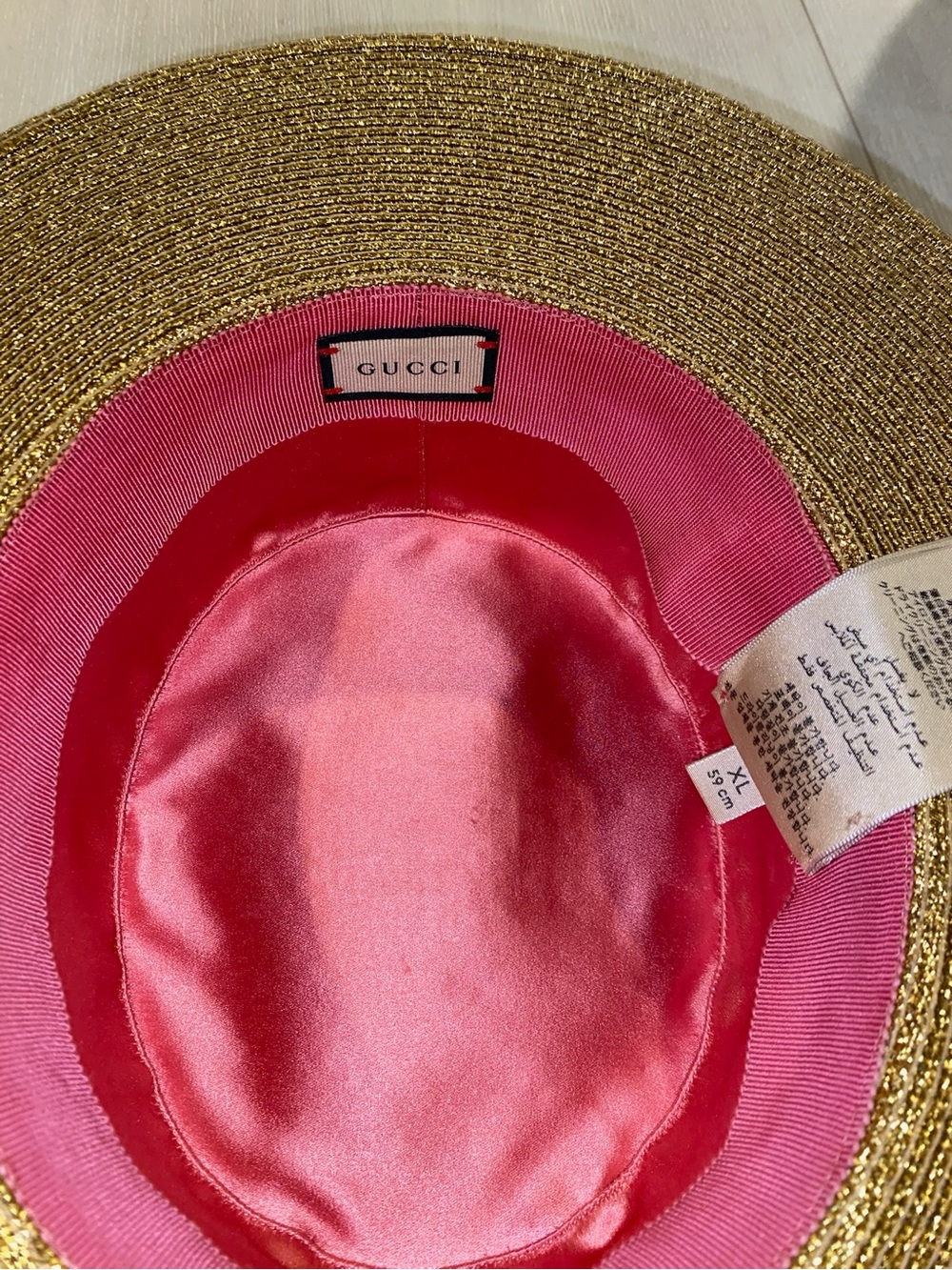 Gucci Lame Gold Straw Hat - Picture 2 of 7